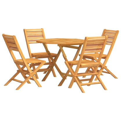 vidaXL Garden Dining Set | Natural Teak | Solid Teak Wood | 5 Piece Set