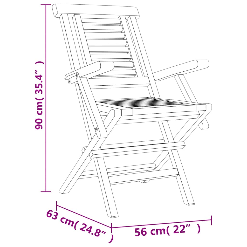 vidaXL 5 Piece Garden Dining Set Solid Wood Teak