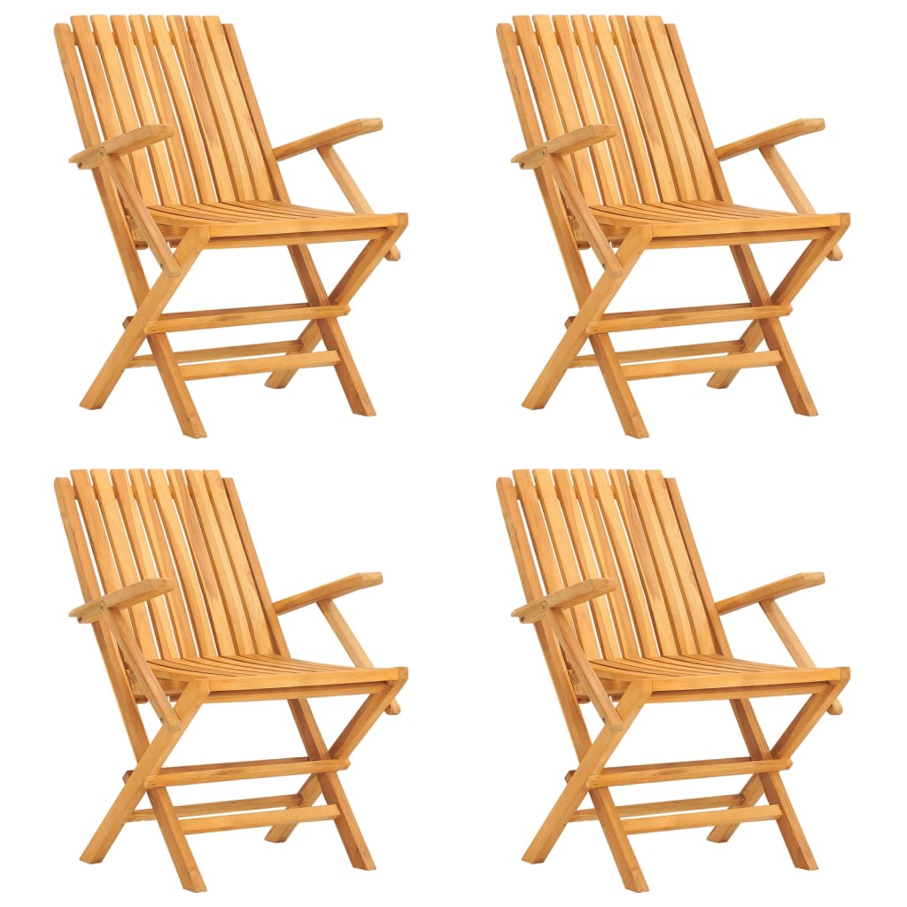 vidaXL Garden Dining Set | Brown | Solid Teak Wood | 5 Piece Set | Foldable
