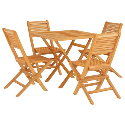 vidaXL Garden Dining Set | Natural Teak | Solid Teak Wood | Medium |  Foldable