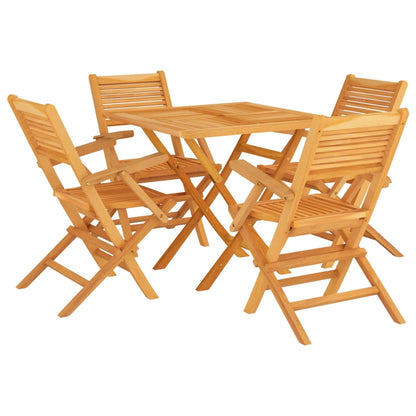 vidaXL Garden Dining Set | Natural Teak | Solid Teak Wood | Medium | Foldable