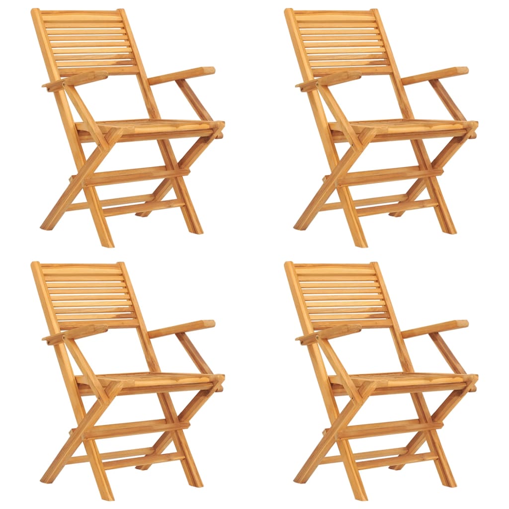 vidaXL Garden Dining Set | Natural Teak | Solid Teak Wood | Medium | Foldable