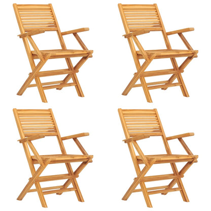 vidaXL Garden Dining Set | Natural Teak | Solid Teak Wood | Medium | Foldable