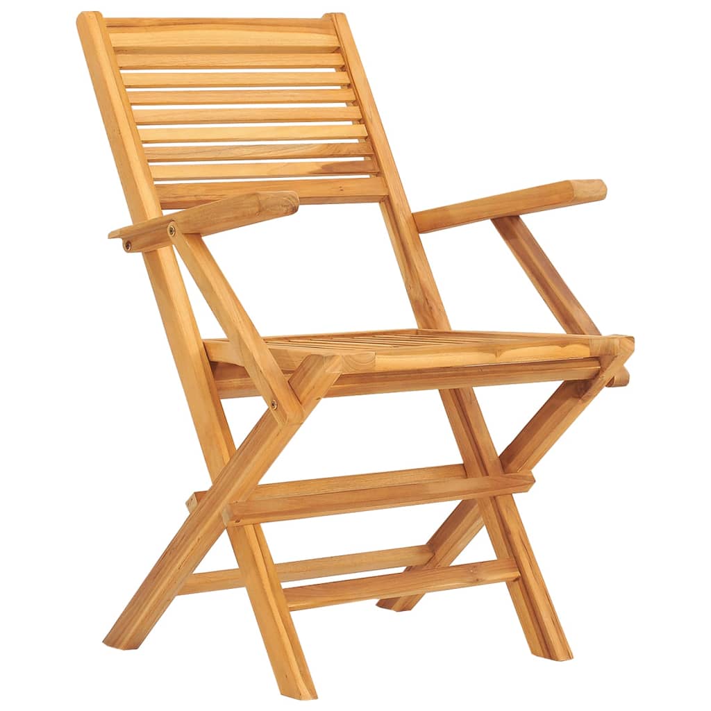 vidaXL Garden Dining Set | Natural Teak | Solid Teak Wood | Medium | Foldable