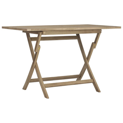 vidaXL 5 Piece Garden Dining Set Grey Solid Wood Teak