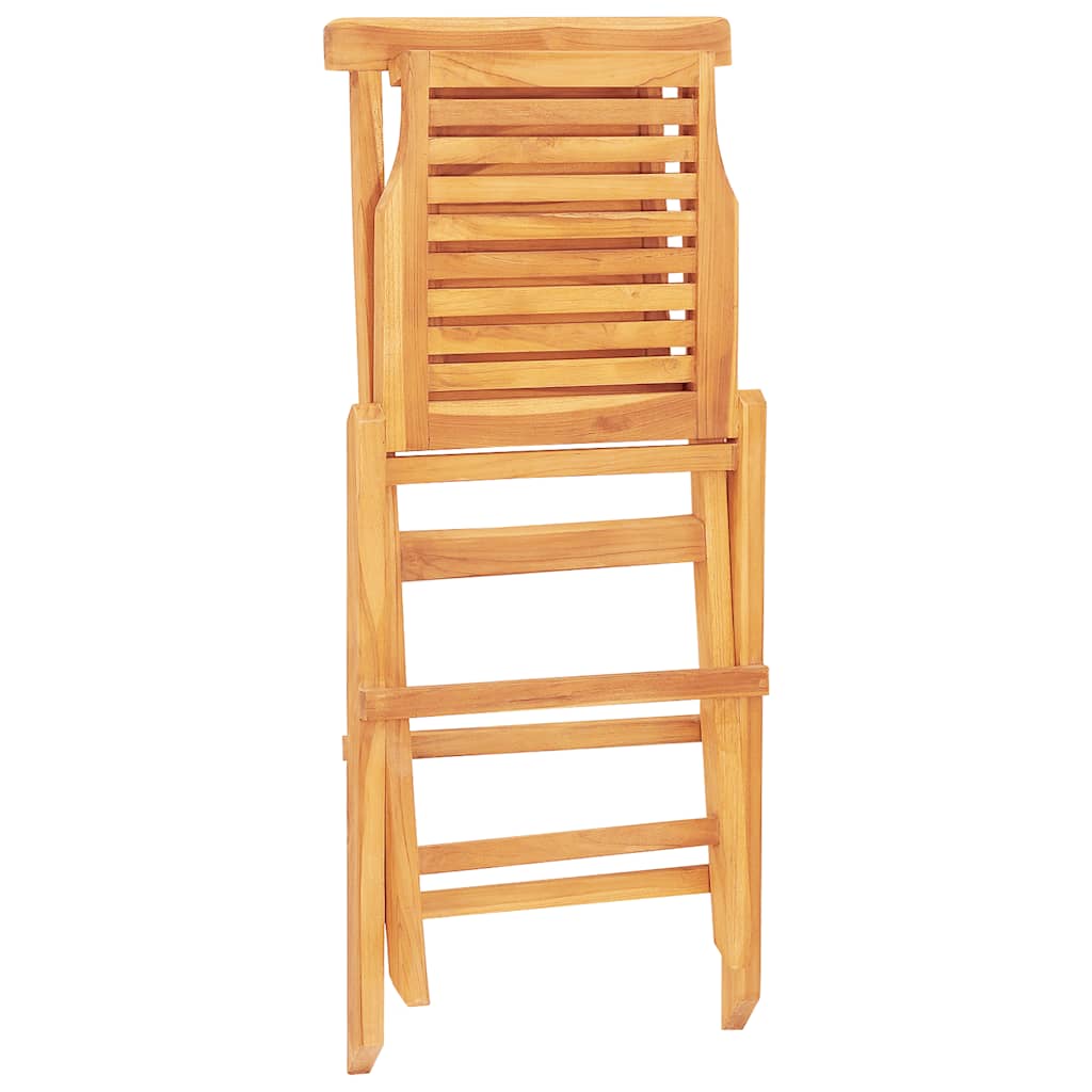 vidaXL Folding Garden Chair | Set of 4 | Teak | Solid teak wood | Medium