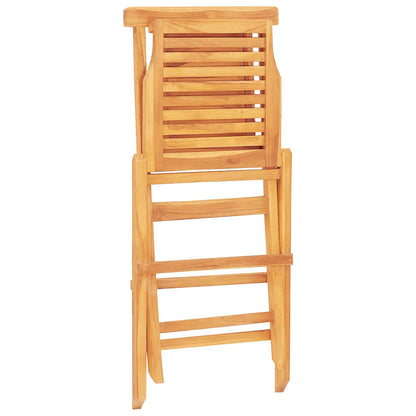 vidaXL Folding Garden Chair | Set of 4 | Teak | Solid teak wood | Medium