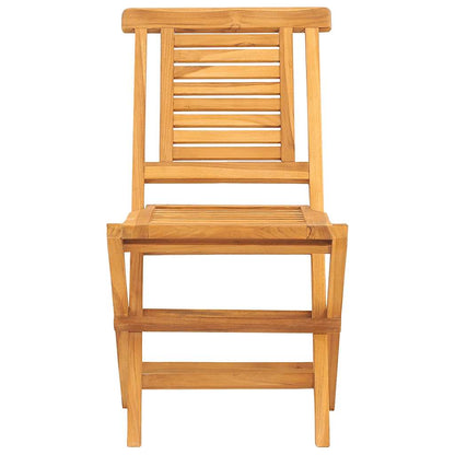 vidaXL Folding Garden Chair | Set of 4 | Teak | Solid teak wood | Medium