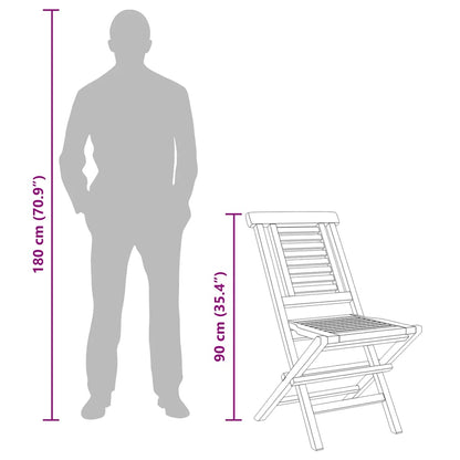 vidaXL Folding Garden Chair | Set of 4 | Teak | Solid teak wood | Medium