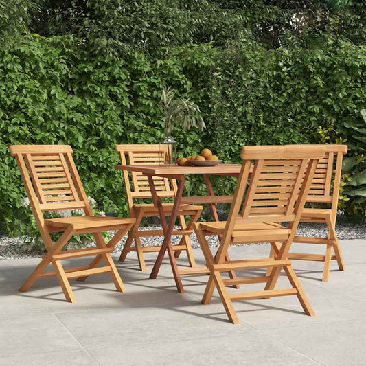 vidaXL Folding Chairs 4 pcs 47x63x90 cm Solid Wood Teak