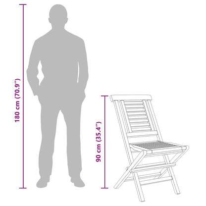 vidaXL Folding Garden Chair | Set of 6 | Teak wood | Solid teak wood | Standard