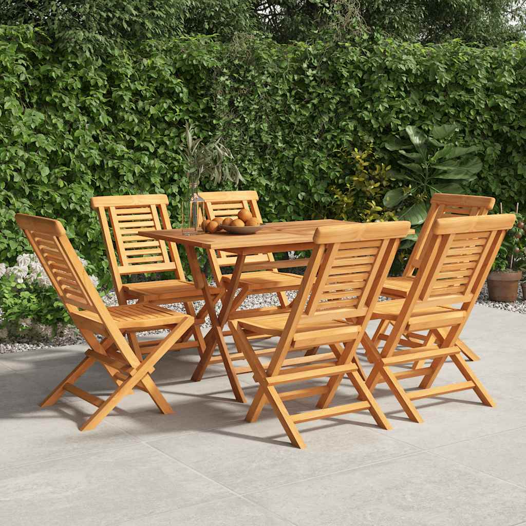 vidaXL Folding Garden Chair | Set of 6 | Teak wood | Solid teak wood | Standard