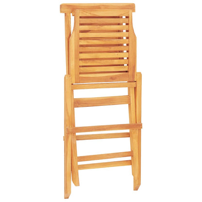 vidaXL Folding Garden Chair | Set of 8 | Teak | Solid teak wood | Medium