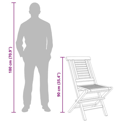 vidaXL Folding Garden Chair | Set of 8 | Teak | Solid teak wood | Medium