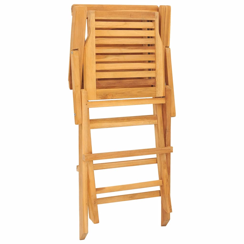 vidaXL Folding Garden Chair | Set of 4 | Natural Teak | Solid Teak Wood