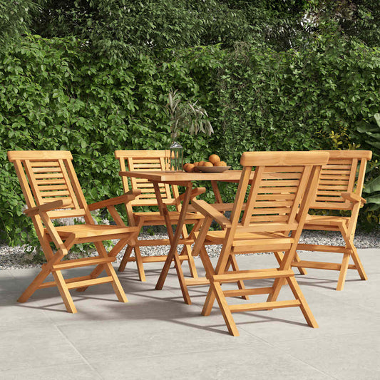vidaXL Folding Chairs 4 pcs 56x63x90 cm Solid Wood Teak