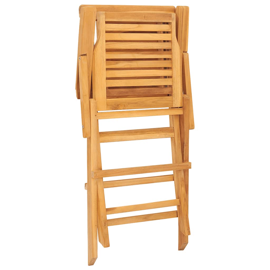 vidaXL Folding Garden Chair | Set of 8 | Natural Teak | Solid Teak Wood | Medium