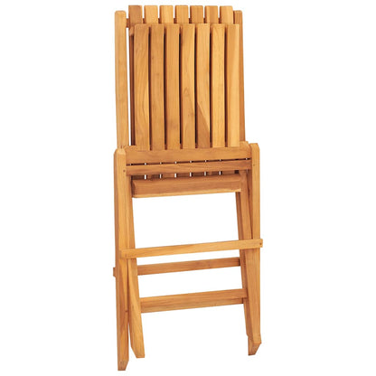 vidaXL Folding Garden Chair | Set of 4 | Natural Wood | Solid teak wood | Medium