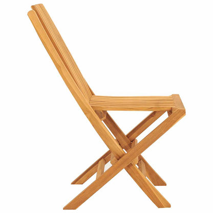 vidaXL Folding Garden Chair | Set of 4 | Natural Wood | Solid teak wood | Medium