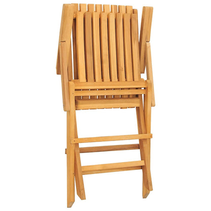 vidaXL Folding Garden Chair | Set of 4 | Natural Teak | Solid Teak Wood