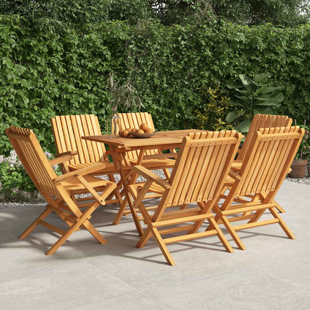 vidaXL Folding Garden Chair | Set of 6 | Teak | Solid teak wood | Medium