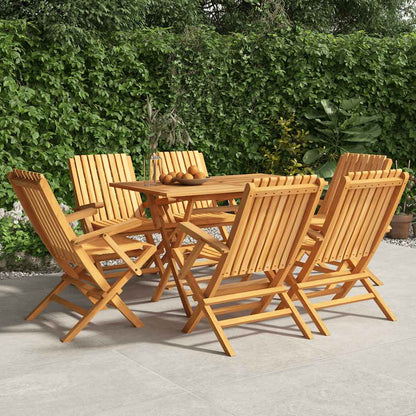 vidaXL Folding Garden Chair | Set of 6 | Teak | Solid teak wood | Medium