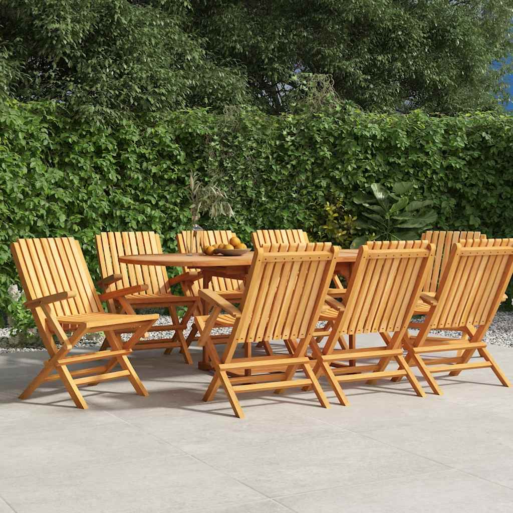 vidaXL Folding Garden Chair | Set of 8 | Teak | Solid teak wood | Standard