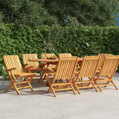 vidaXL Folding Garden Chair | Set of 8 | Teak | Solid teak wood | Standard