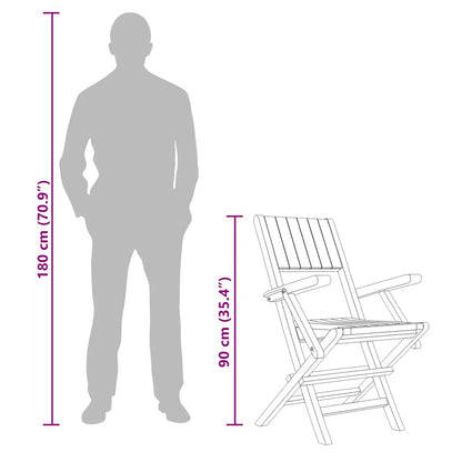 vidaXL Folding Chairs 4 pcs 55x61x90 cm Solid Wood Teak