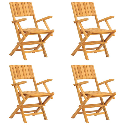 vidaXL Folding Chairs 4 pcs 55x61x90 cm Solid Wood Teak