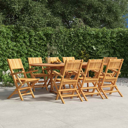 vidaXL Folding Chairs 8 pcs 55x61x90 cm Solid Wood Teak