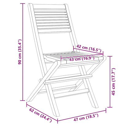 vidaXL Folding Garden Chair | Set of 6 | Teak