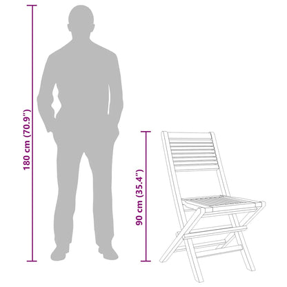 vidaXL Folding Garden Chair | Set of 6 | Teak