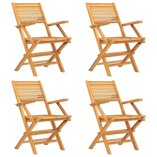 vidaXL Folding Chairs 4 pcs 55x62x90 cm Solid Wood Teak