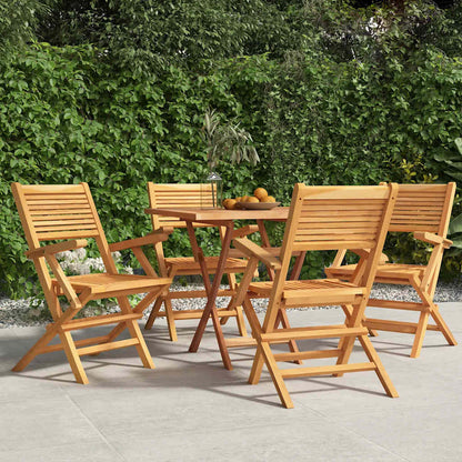 vidaXL Folding Garden Chair | Set of 4 | Teak | Solid teak wood | Standard