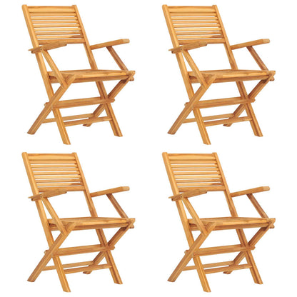 vidaXL Folding Chairs 4 pcs 55x62x90 cm Solid Wood Teak
