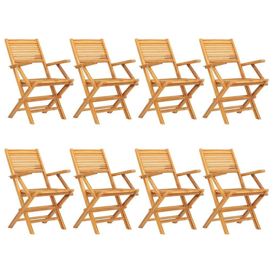 vidaXL Folding Chairs 8 pcs 55x62x90 cm Solid Wood Teak