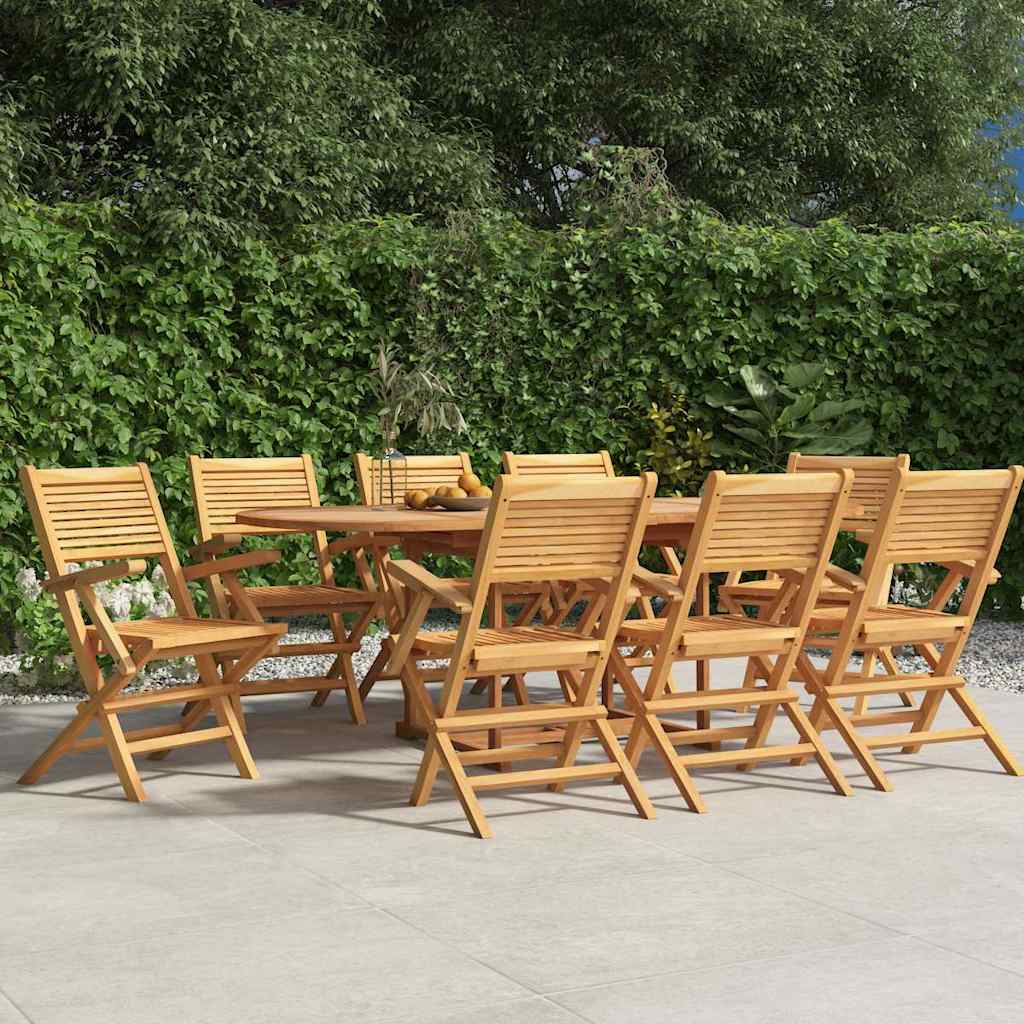 vidaXL Folding Garden Chair | Set of 8 | Teak