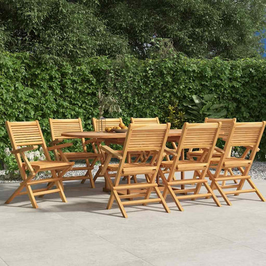 vidaXL Folding Chairs 8 pcs 55x62x90 cm Solid Wood Teak