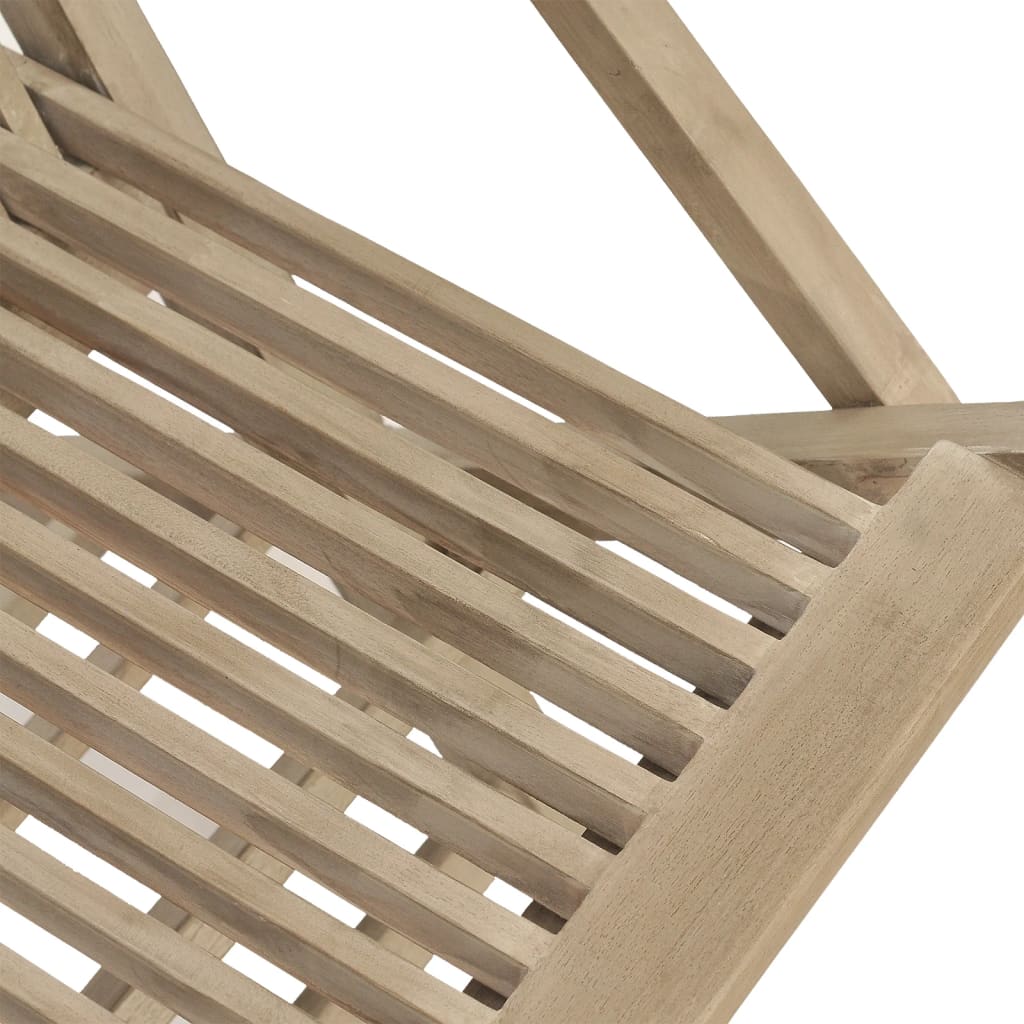 vidaXL Folding Garden Chair | Set of 8 | Grey | Solid teak wood | Medium