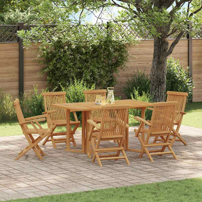 vidaXL Garden Dining Set 7 pcs Brown Solid Teak Wood