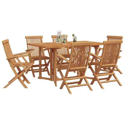 vidaXL Garden Dining Set 7 pcs Brown Solid Teak Wood