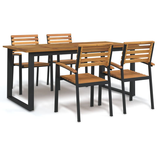 vidaXL Garden Dining Set | Brown and black