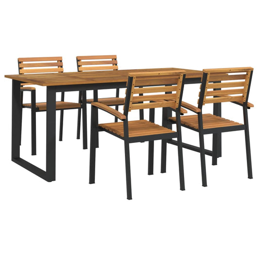 vidaXL Garden Dining Set | Brown and black
