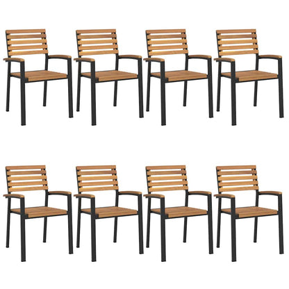 vidaXL 9 Piece Garden Dining Set Solid Wood Acacia and Metal