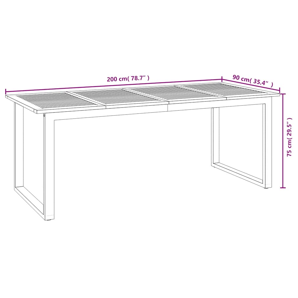 vidaXL 9 Piece Garden Dining Set Solid Wood Acacia and Metal