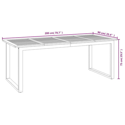 vidaXL 9 Piece Garden Dining Set Solid Wood Acacia and Metal
