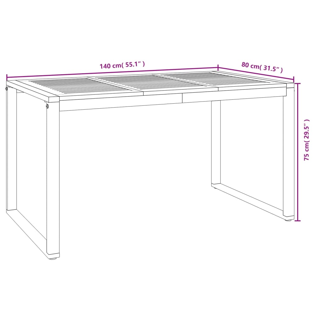 vidaXL 7 Piece Garden Dining Set Solid Wood Acacia and Metal