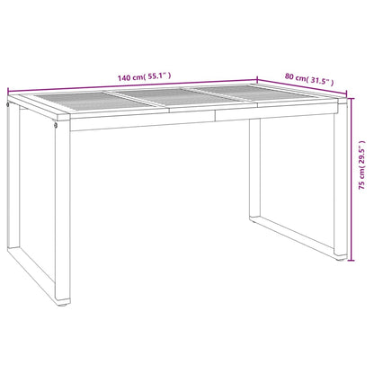 vidaXL 7 Piece Garden Dining Set Solid Wood Acacia and Metal