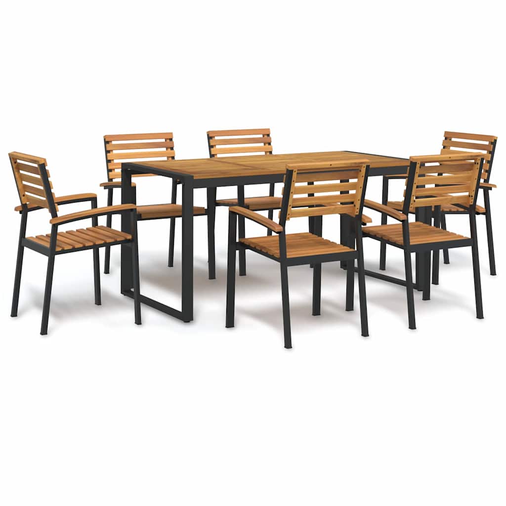 vidaXL Garden Dining Set | Natural wood | Acacia wood | Large | Seats Many